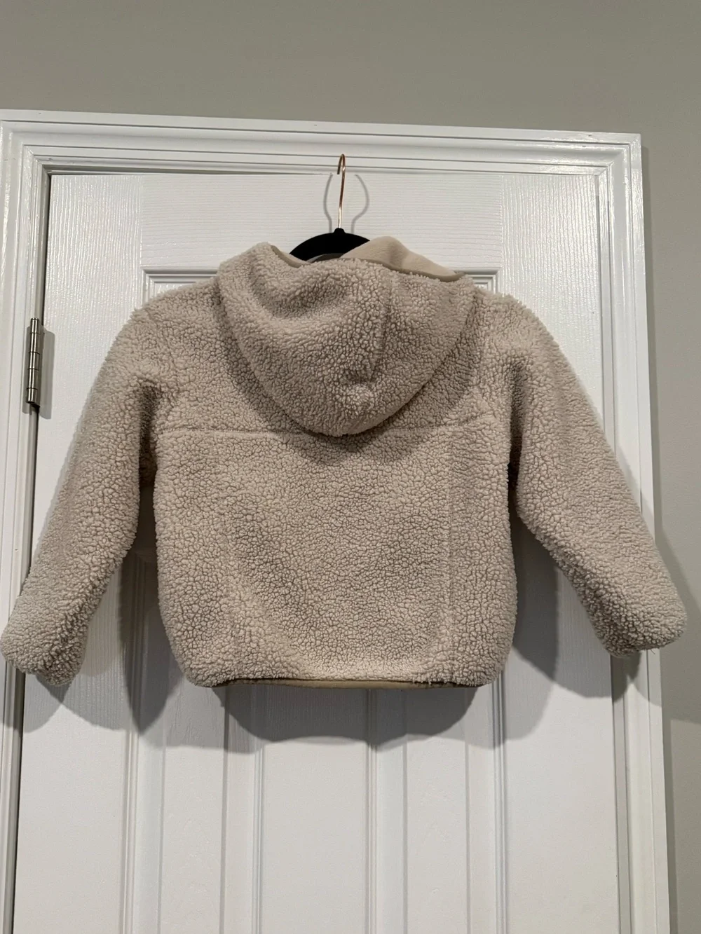 Zara Cream Sherpa Hooded Zip Jacket for Kids